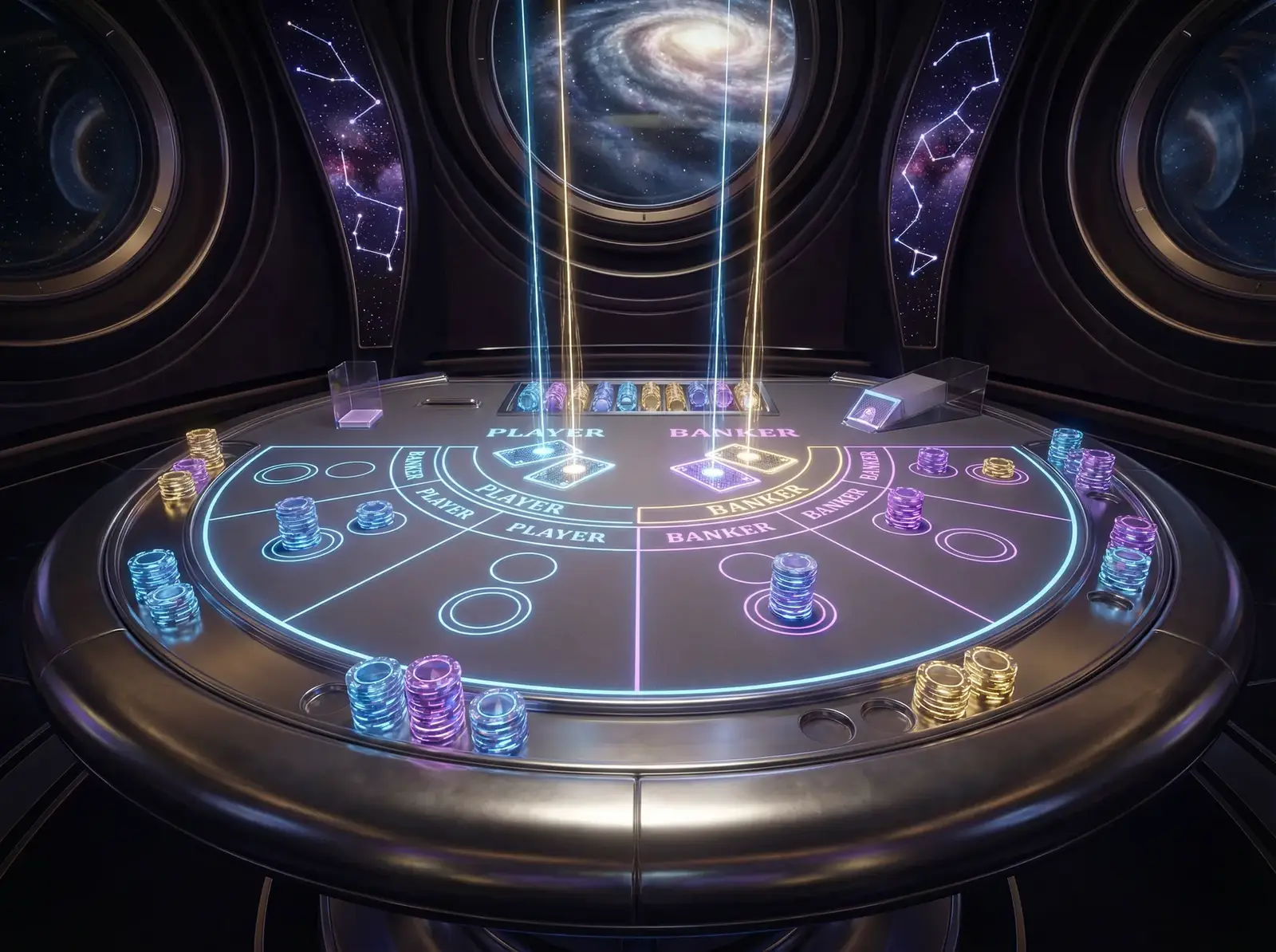 全民彩票真人百家乐全息投影牌桌俯视图